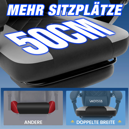 Gaming-Stuhl mit Fußstütze, ergonomischer Gamer-Stuhl mit Lendenkissen und Kopfstütze, höhenverstellbarer Computerstuhl