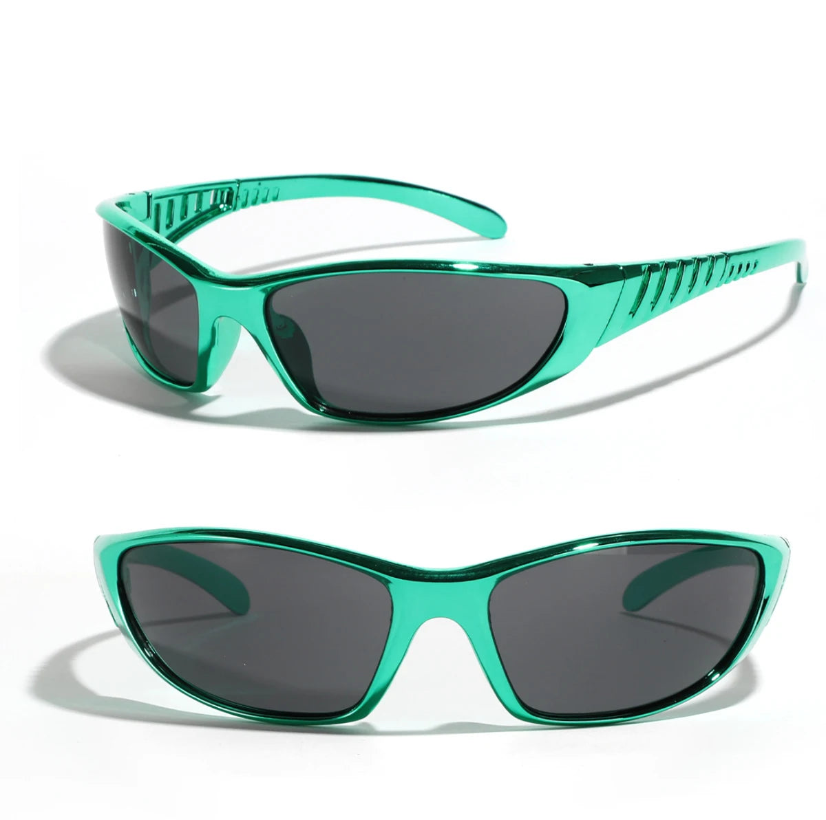 Y2K ezüst napszemüveg, színes, kivájott, futurisztikus technológiai stílus, dögös lányok, hálós vörös napszemüveg, női napszemüveg, divatos férfi