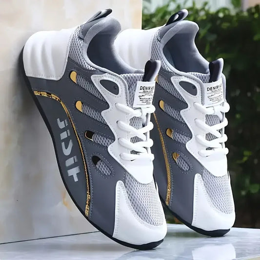 Breathable and comfortable men's sports shoes, with an inner height increase and a low top strap, suitable for outdoor sports an