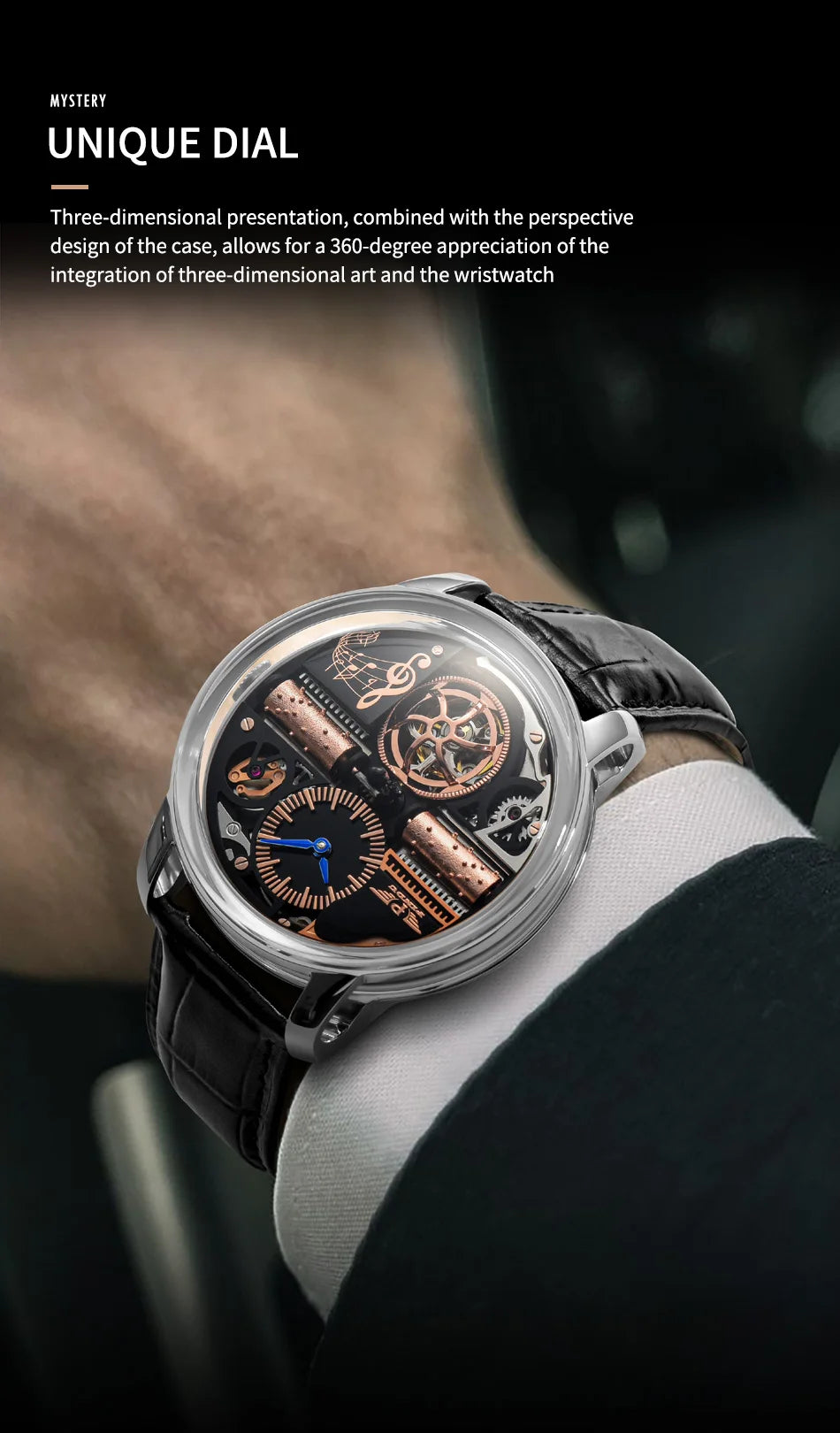 2025 NEW PINDU Design Music Series Machinery Watch Men Movement Stainless Steel Sapphire Glass Top Luxury Automatic Watch Hollow