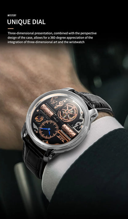 2025 NEW PINDU Design Music Series Machinery Watch Men Movement Stainless Steel Sapphire Glass Top Luxury Automatic Watch Hollow