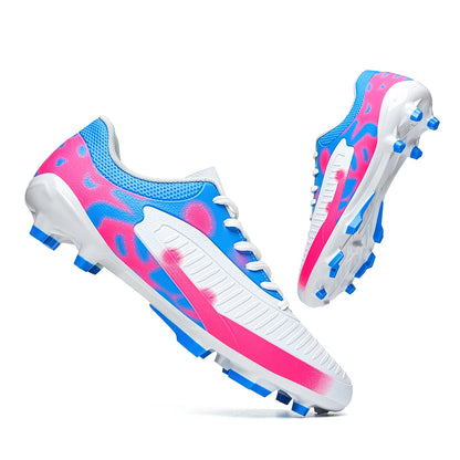 Chaussures de football pour terrain ferme AG FG pour hommes, en PU léger, avec crampons renforcés, pour entraînements de football en plein air pour adultes