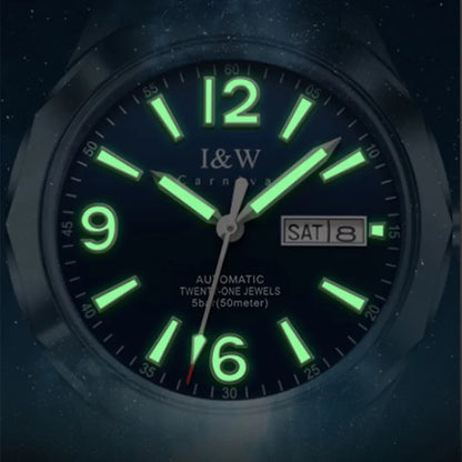 Reloj CARNIVAL luxury mechanical men’s watch in tungsten, MIYOTA 8205 automatic movement, water-resistant.
