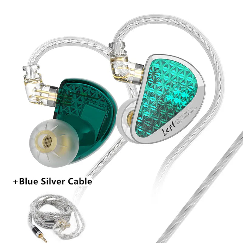 KZ AS16 Pro In Ear Earphones 16BA Balanced Armature HIFI Bass Monitor Headphones Noise Cancelling Earbuds Sport Headset AS12 ZSX