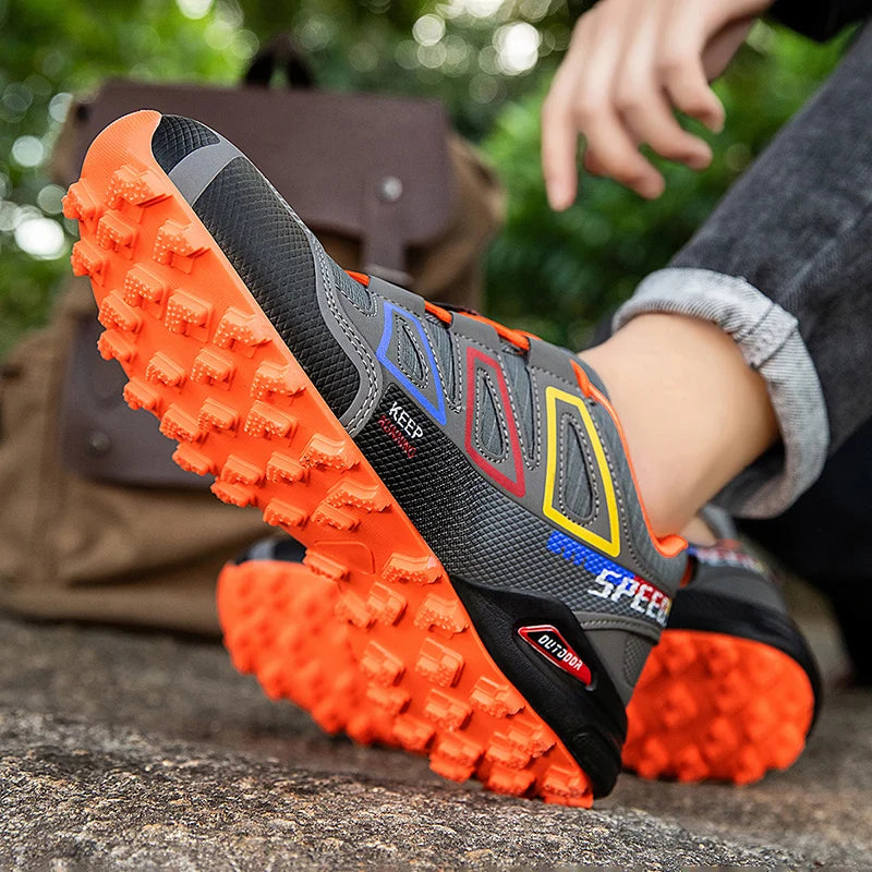 Men Cycling Shoes Outdoor Mountain Cross-Country Cycling Shoes Men Non-Slip Wear-Resistant Cycling Training Shoes Hiking Shoes
