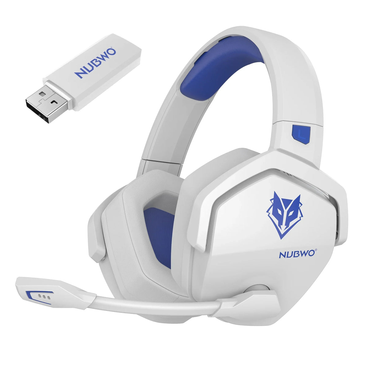 NUBWO G06 Double Casque Gaming Sans Fil 2.4GHz Bluetooth 5.3 avec Micro pour PS5, PS4, PC, Mobile, Switch, Son Stéréo pour Joueurs