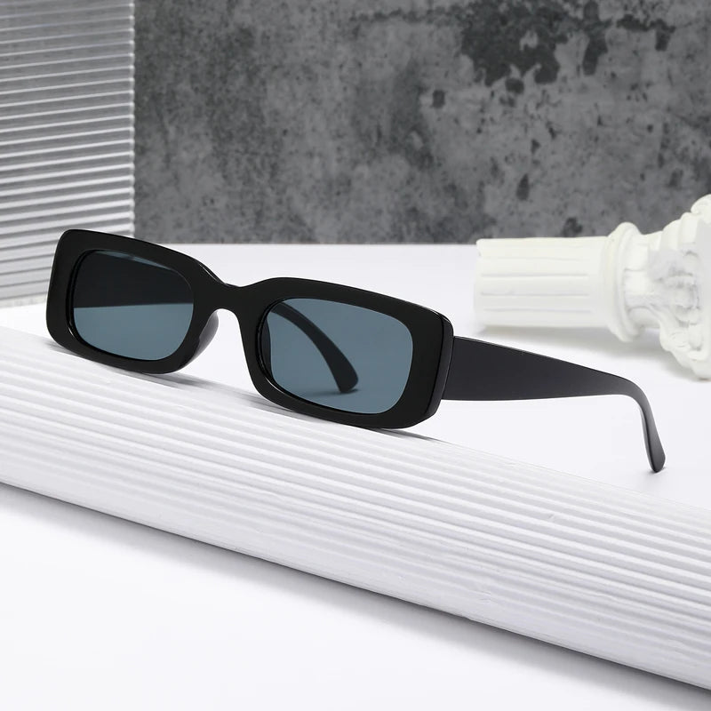 Fekete négyzet alakú napszemüveg férfiaknak, téglalap alakú, kicsi, retro stílusú, fekete lencsés, vezetéshez és horgászathoz, Oculos UV400