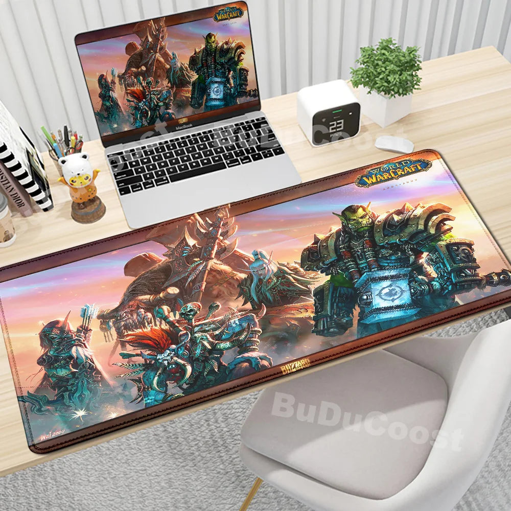 Anime World of Warcraft skrivbordsunderlägg, gamingmusmatta, datortillbehör, XXL, Lock Edge, tangentbord, musmatta, Gamer Mause, kontorsmattor