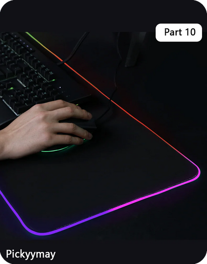 Velika RGB podloga za gaming miš, LED podloga za miš, gamerska podloga za stol, podloga za PC stol, RGB podloga za tipkovnicu XXL 90x40cm