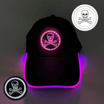 Madinga šviečianti beisbolo kepuraitė su LED apšvietimu, hiphopo stiliaus kepurė barui ir klubui, fluorescencinė kepurė vyrams ir moterims, DJ šokių reikmenys ir kostiumo aksesuaras