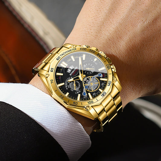 Orologi al quarzo di lusso BINBOND da uomo, luminescenti, impermeabili, con datario automatico, precisi e resistenti, in stile sportivo e business.