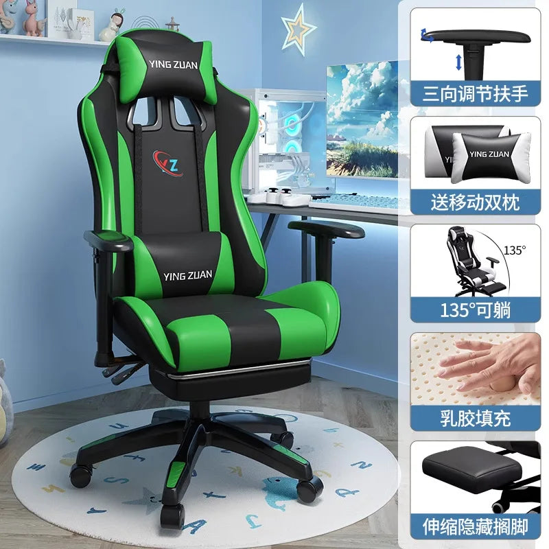 Herní židle Počítačová židle Pohodlné polohovací sedadlo Game LIVE Na kolej, pro studenty i domácnost Ergonomie pro dlouhé sezení