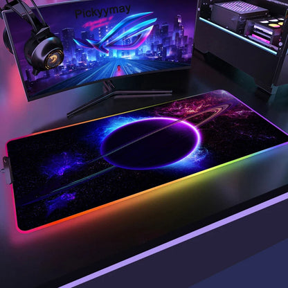 Velika RGB podloga za gaming miš, LED podloga za miš, gamerska podloga za stol, podloga za PC stol, RGB podloga za tipkovnicu XXL 90x40cm