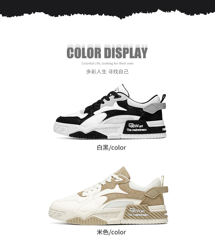 Pantofi sport noi de toamnă pentru bărbați, pantofi confortabili cu platformă pentru bărbați, tendință 2023, pantofi vulcanizați cu șireturi, sneakers casual albi, zapatillas