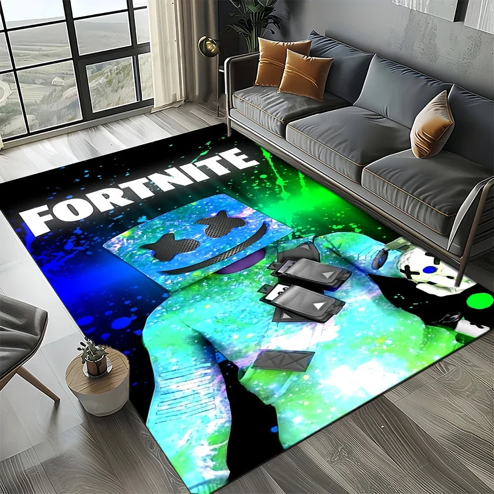 2025 Games 3D F-Fortnite Cartoon Carpet Rug for Living Room Bedroom Home Sofa Decoration, Kids Play Area Rug Non-slip Floor Mat