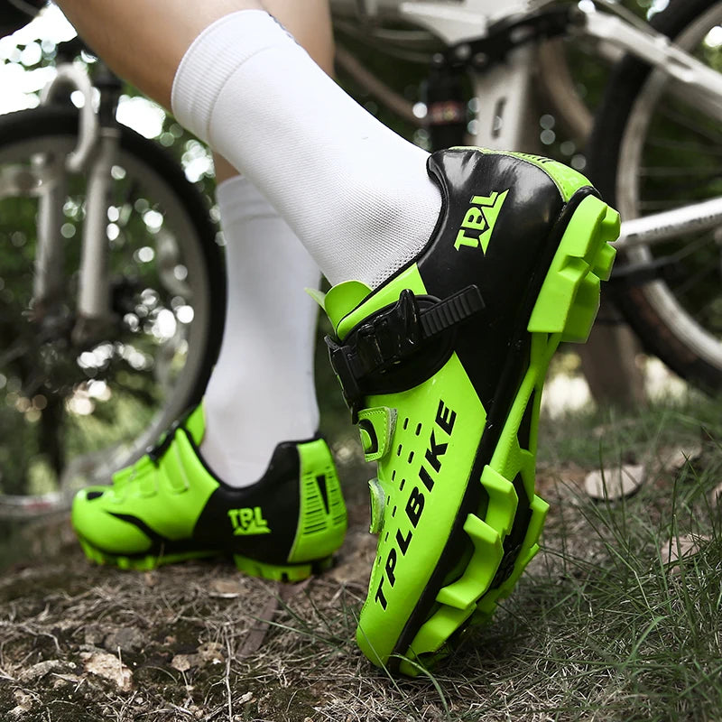 Professional Racing Road Bike Cycling Shoes for Men, Outdoor Non-Slip MTB Bicycle Sneakers, Breathable Self-Locking Sports Cleat Shoes
