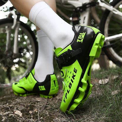 Professional Racing Road Bike Cycling Shoes for Men, Outdoor Non-Slip MTB Bicycle Sneakers, Breathable Self-Locking Sports Cleat Shoes