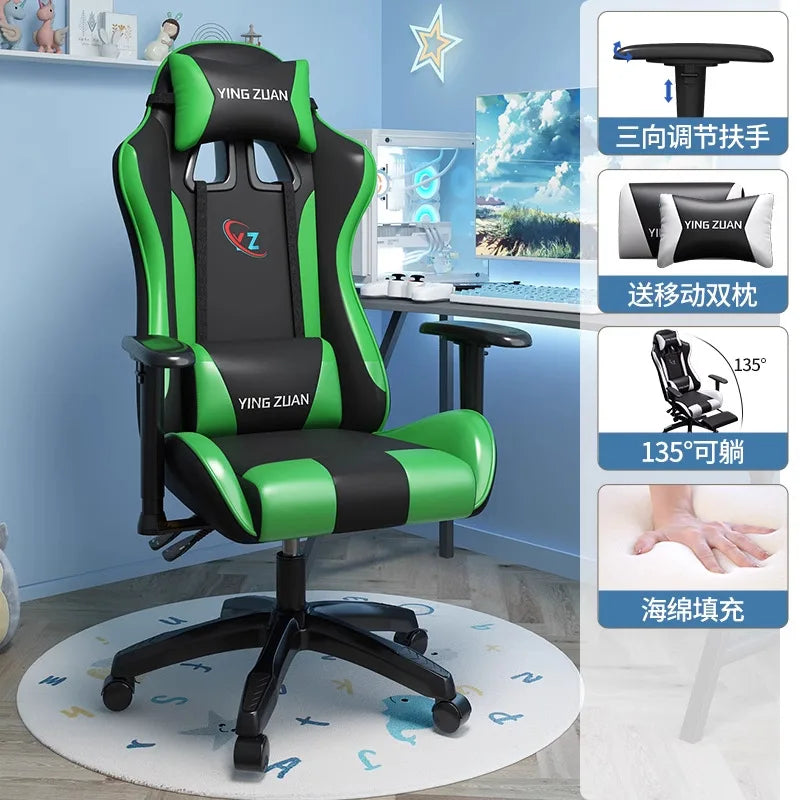 Herní židle Počítačová židle Pohodlné polohovací sedadlo Game LIVE Na kolej, pro studenty i domácnost Ergonomie pro dlouhé sezení
