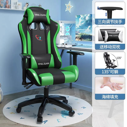 Herní židle Počítačová židle Pohodlné polohovací sedadlo Game LIVE Na kolej, pro studenty i domácnost Ergonomie pro dlouhé sezení