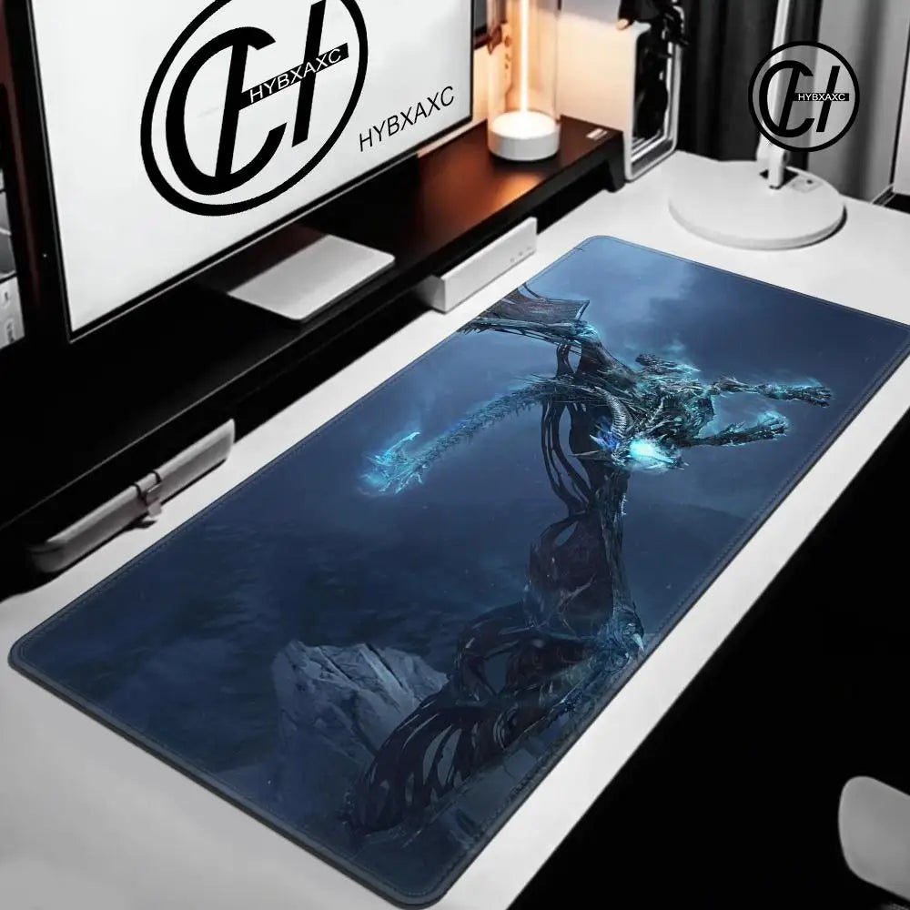 World of Warcraft Lich King-muismat voor pc, HD-anime gamingaccessoires, toetsenbord- en muismat voor laptop, XXL gamekast-bureaumatkleed