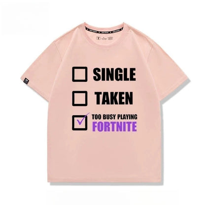 Nowa kreatywna koszulka Fortnite z krótkim rękawem, efektownym nadrukiem cartoon, oddychająca i pochłaniająca pot, dla kobiet i mężczyzn