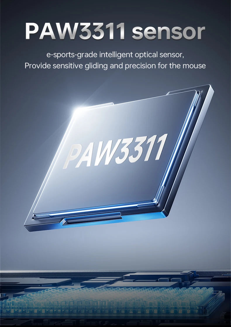 Bezprzewodowa mysz gamingowa AJAZZ AJ199 PAW3311 24000DPI, lekka, Bluetooth/przewodowa, z włókna węglowego, do PC i laptopa dla graczy