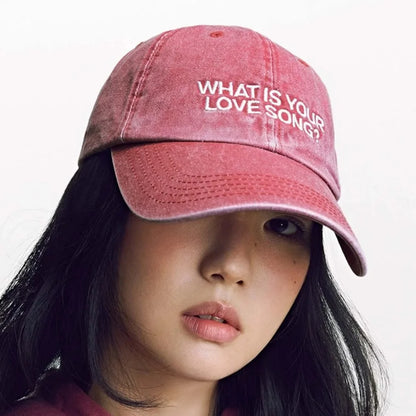 Koreansk K-pop What Is Your Love Song Samme strikkede broderede kasket World Tour-koncertkasket Mode til kvinder og mænd Udendørs baseballkasketter