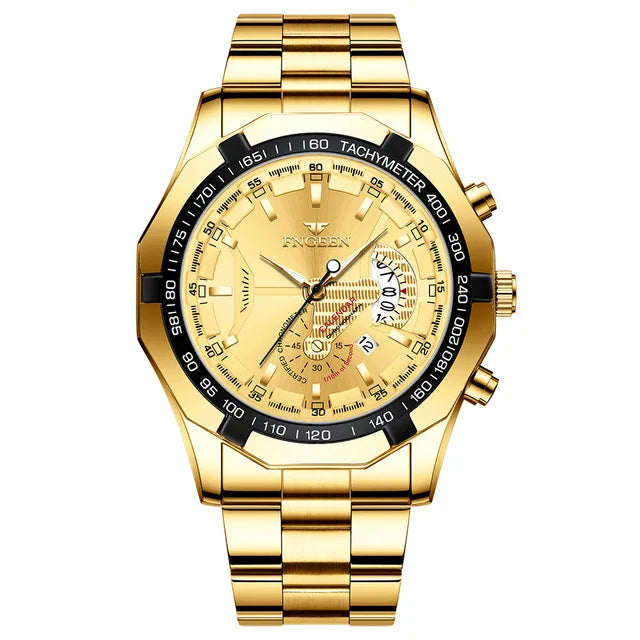 Relógio de pulso para homem, estilo militar, casual ou desportivo, de quartzo, de marca de prestígio, inteiramente em aço, à prova de água