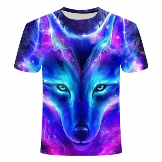 2026 Wolf T Shirt For Mens Animal Print Short Sleeve Top 3D Casual Street Man's T-shirt Oversized Tee Shirt Men Vintage Clothing