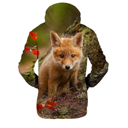 Popularne bluzy z kapturem i bluzy Hip Hop Novelty z wygodnym nowym nadrukiem 3D Fox, dla mężczyzn/kobiet, dorosłych/dzieci, casualowe bluzy wkładane przez głowę