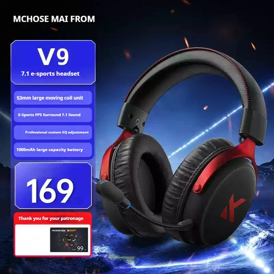 Mchose V9 Pro Delta Design Pro casque de jeu sur l'oreille casque avec micro son Surround pour Pc Ps5 jeux d'ordinateur