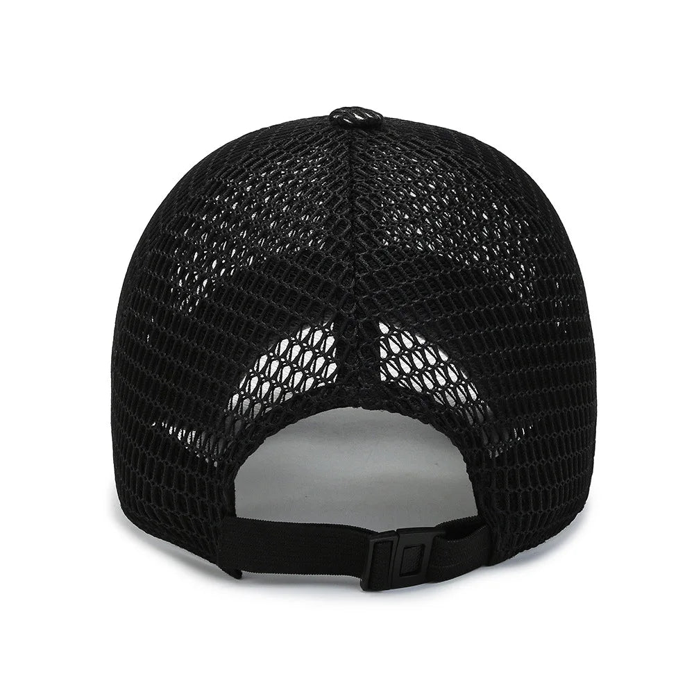 Zomer mesh-pet, baseballpet, ademend, voor buiten, verstelbaar met snapback, wandel- en vispet, voor dames en heren, cool, casual, sportief, fietspet