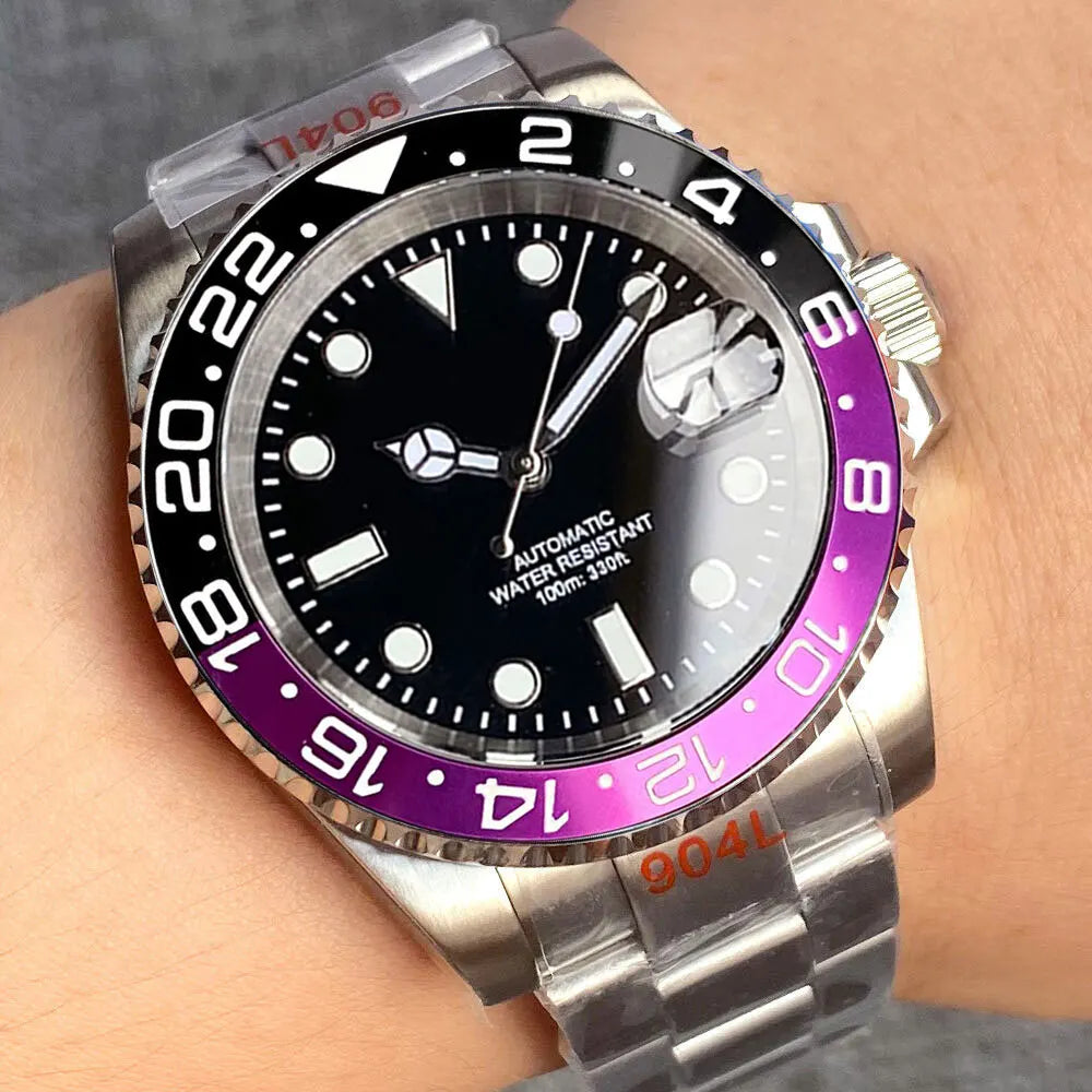 200m wasserdichte Miyota 8215 Automatikuhr für Herren, Taucheruhr, 40mm, mechanisches Uhrwerk, Leuchtanzeige, Jubilee-Armband, Glide-Lock-Schließe