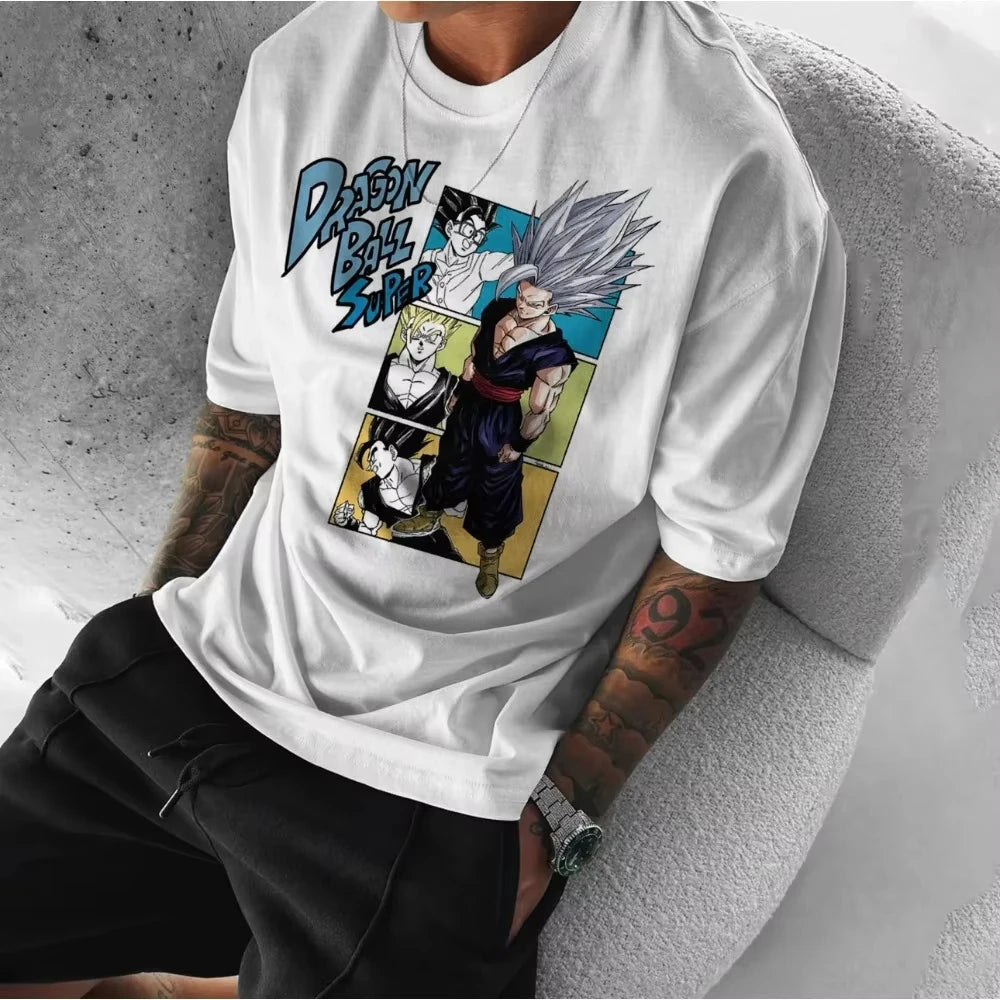 Dragon Ball 2026 New Summer Retro High-Quality Cotton T-Shirt Beast Gohan Comic Panel Print Oversized Unisex Kids