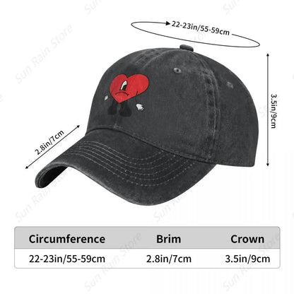 2022 New Bad Bunny Denim Baseball Cap Snapback Hat Men Un Verano Sin Ti Music Cap Summer Autumn Vintage Casquette