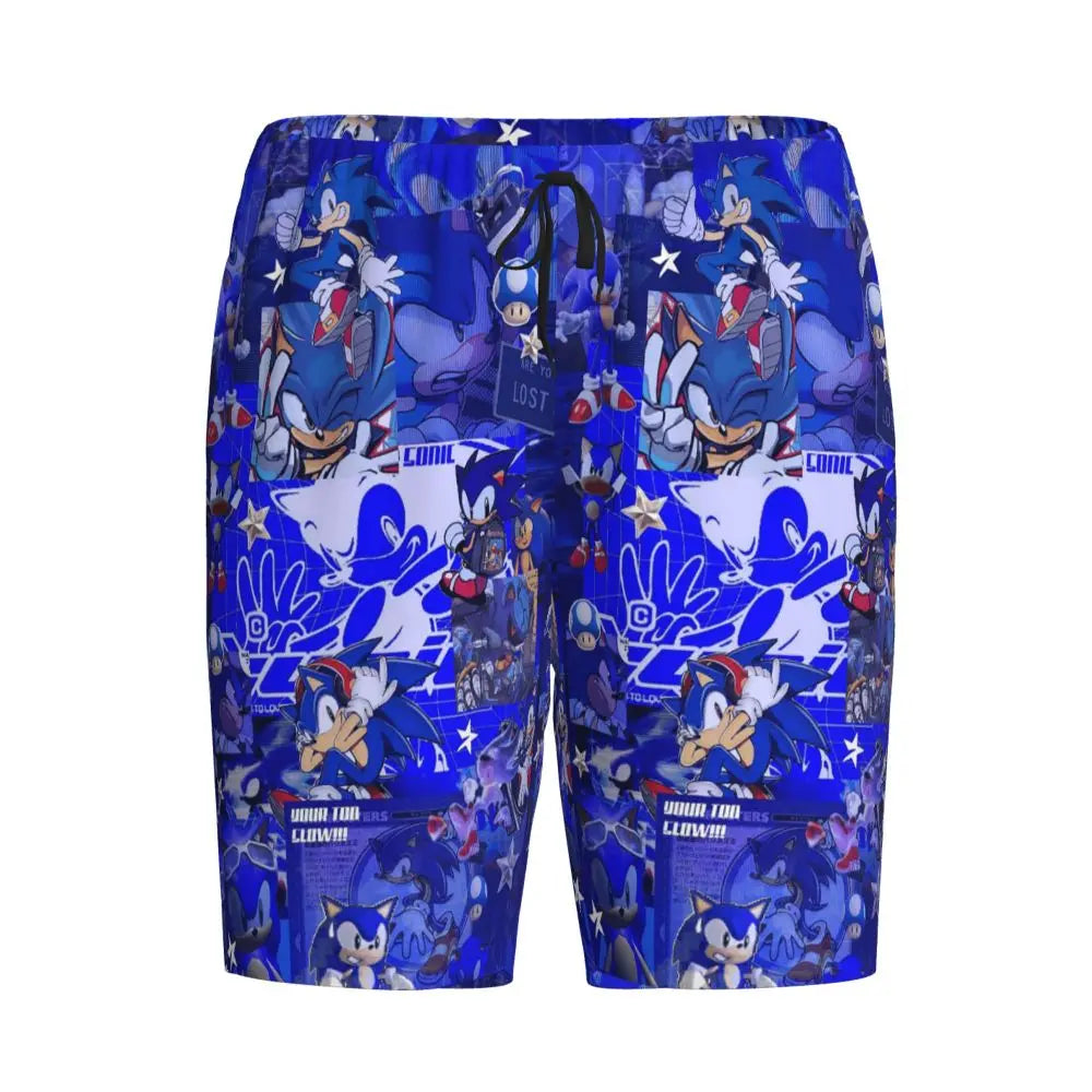 Custom Shadow The Hedgehog Sonic Poster Short Pajama Pants Men Sleepwear Sleep Lounge Bottom Shorts Sleeping Pants