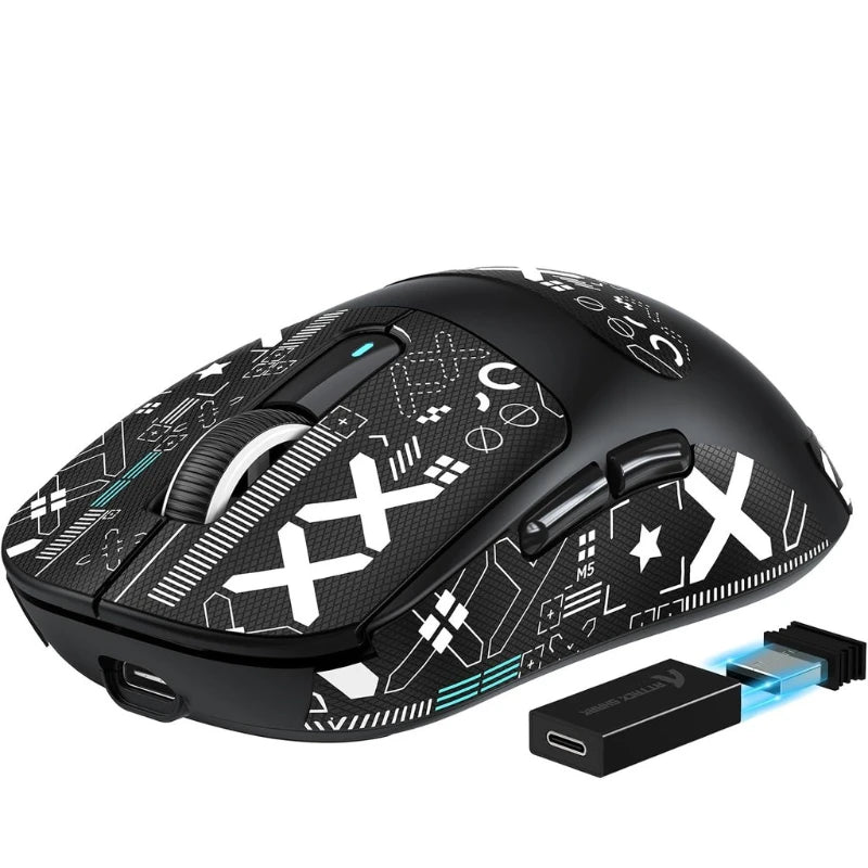 Attack Shark X3Pro vezeték nélküli Bluetooth gamer egér, PixArt PAW3395, 26000dpi optikai egér, hárommódú csatlakozás, makrós gamer egér