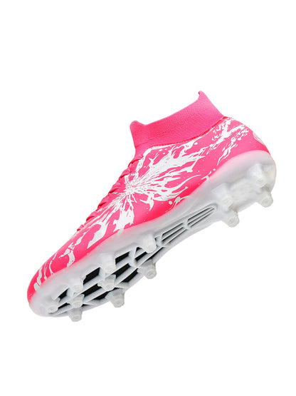 Chaussures de football professionnelles AG/FG pour hommes et femmes, antidérapantes, avec crampons longs, confortables, en PU, pour terrain gazonné, compétition et entraînement