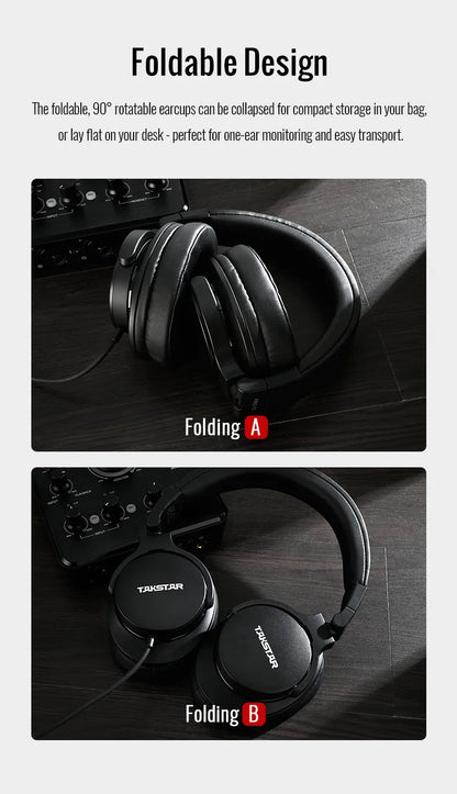 TAKSTAR PRO 70 Professionelle Studio-Monitoring-Kopfhörer – Geschlossenes kabelgebundenes Over-Ear-Headset für Musikproduktion, DJ, Gaming & Recording