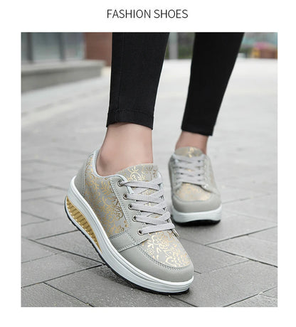 Women’s Leather Casual Sneakers Fashion Comfortable Platform Walking Shoes Wedge Moccasins Breathable Loafers Zapatos De Mujer