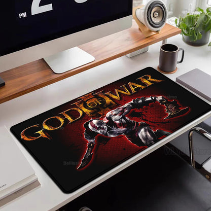 XXL egérpad God of War íróasztali szőnyeg játékos kiegészítők billentyűzet számítógépes egérpad játékosok számára nagy méretű PC-szekrény irodai asztal szőnyeg