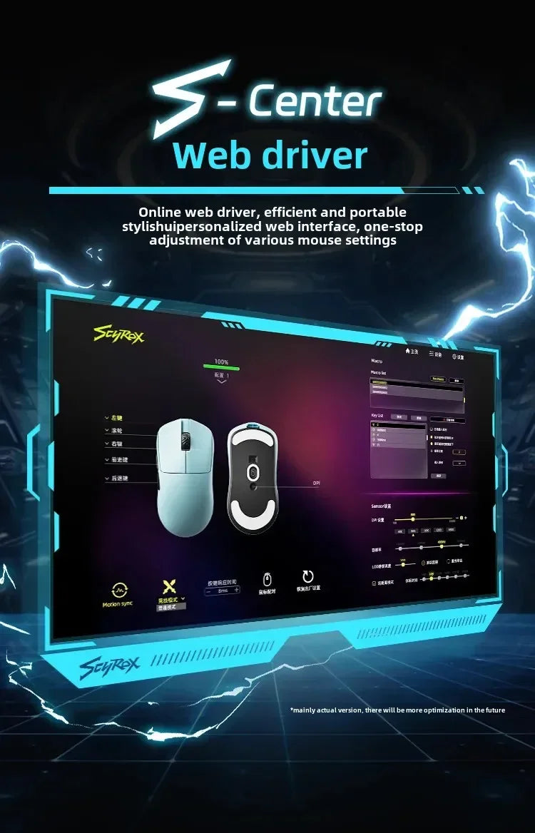 SCYROX V6 porenfreie kabellose Esports-Maus 40g 750IPS mit 8k-Empfänger, schneller Reaktion, 3950, hochwertig, 8KHz Gaming-Maus