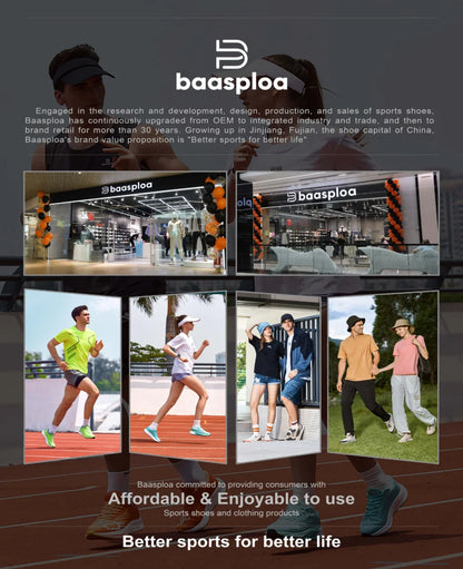 Baasploa løbesko til mænd – mærke, designer, mesh, casual sneakers, letvægts, snøresko, nye herresko til udendørs sport og tennis