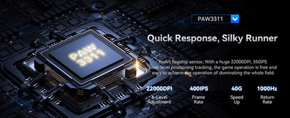 ATTACK SHARK X11SE trådløs gamingmus, tri-mode, 63g superlet med PAW3311-sensor, 22000 DPI, 300mAh batteri, dobbelt driver