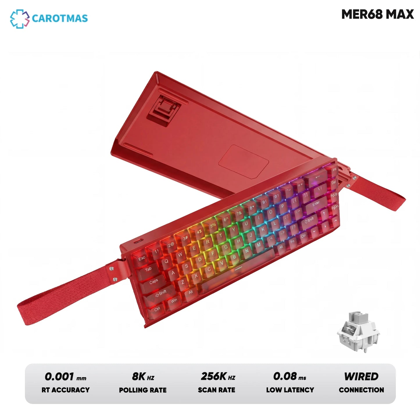 IROK Carotmas Mercury68 Mercury 68 Mercury68 Pro Mercury68 Max RT 0.001mm 8K kabelgebundene magnetische mechanische Gaming-Tastatur