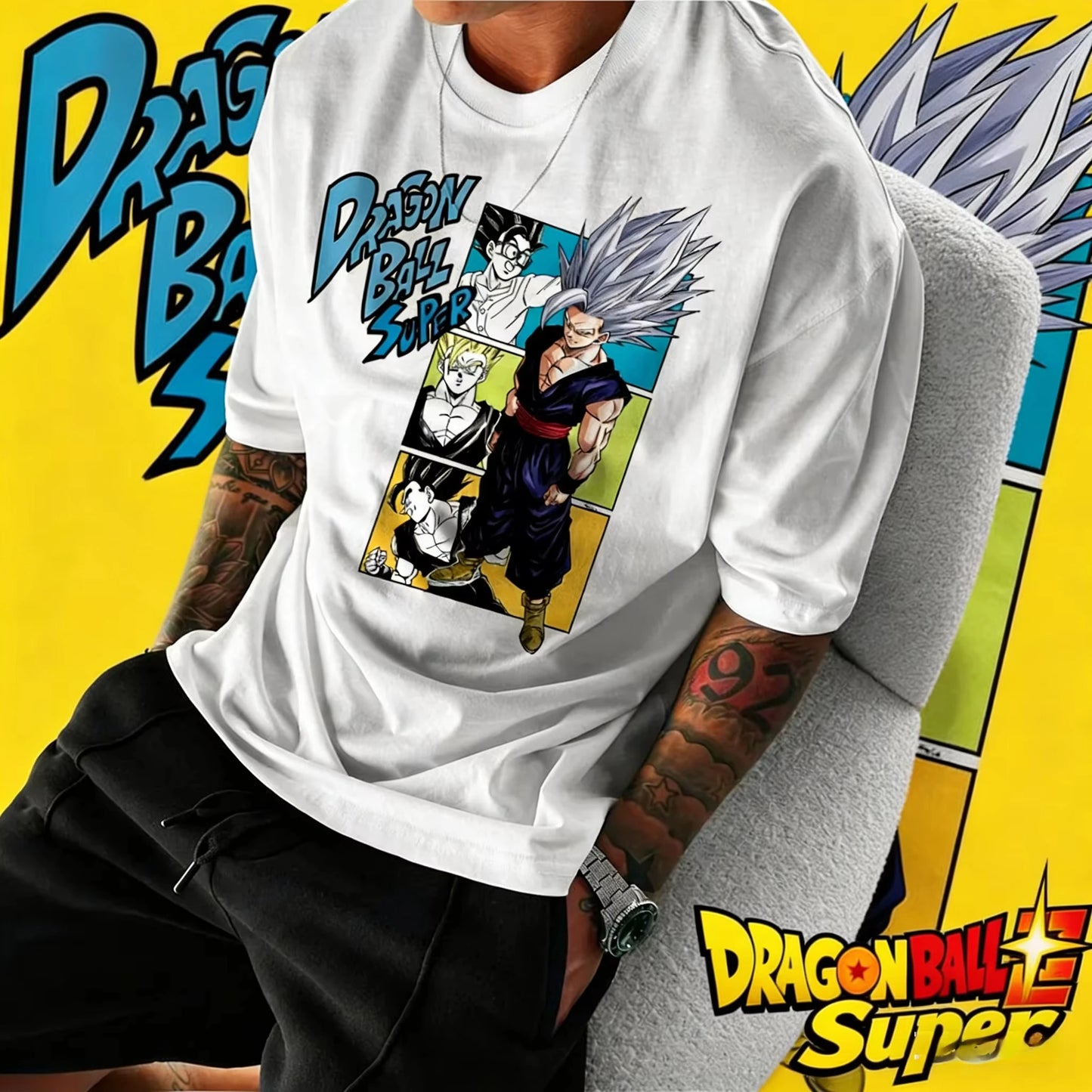 Dragon Ball 2026 New Summer Retro High-Quality Cotton T-Shirt Beast Gohan Comic Panel Print Oversized Unisex Kids
