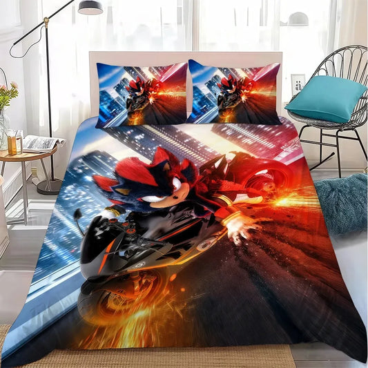 The Movie H-Hedgehog S-SonicES 3 Duvet Cover Set Soft Wash Cotton Bed 2/3pcs Summer Comfortable Student Dormitory Home Bedding