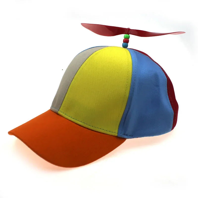 Fashion Colorful Bamboo Dragonfly Patchwork Baseball Cap Adult Kid Helicopter Propeller Funny Cotton Parent-child Snapback Hats