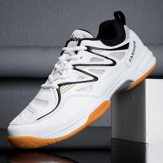 New Sports Shoes for Men and Women, Low-Cut Lace-Up Thick-Soled Shock-Proof Table Tennis Shoes, Badminton Shoes