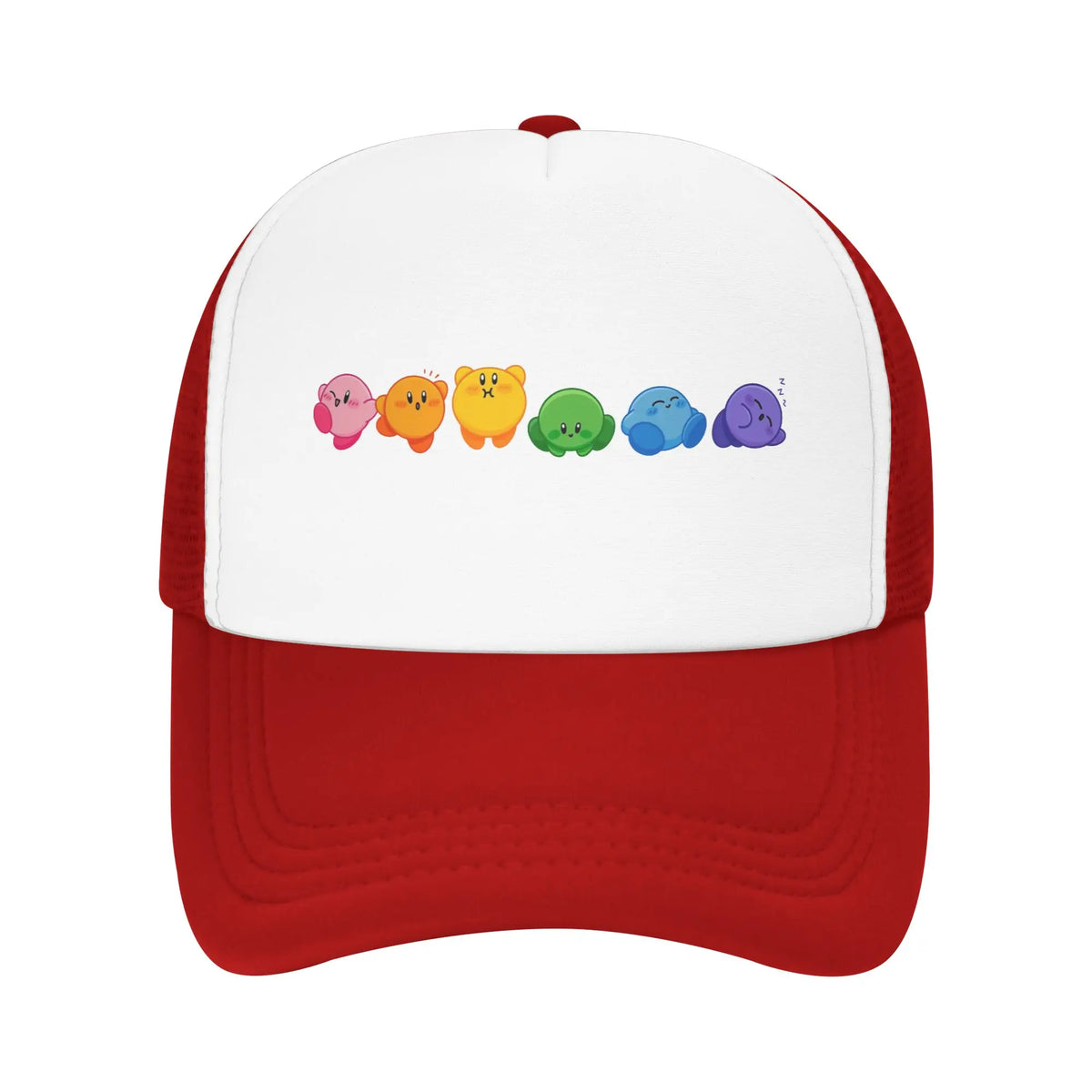Suaugusiųjų „Kirbys Rainbow“ trukerių kepurės, vintage tinklinės beisbolo kepurės, „snapback“ kepurės, „dad hat“ kepurės, saulės kepurės, kvėpuojančios sportinės kepurės, didmeninė prekyba, naujos